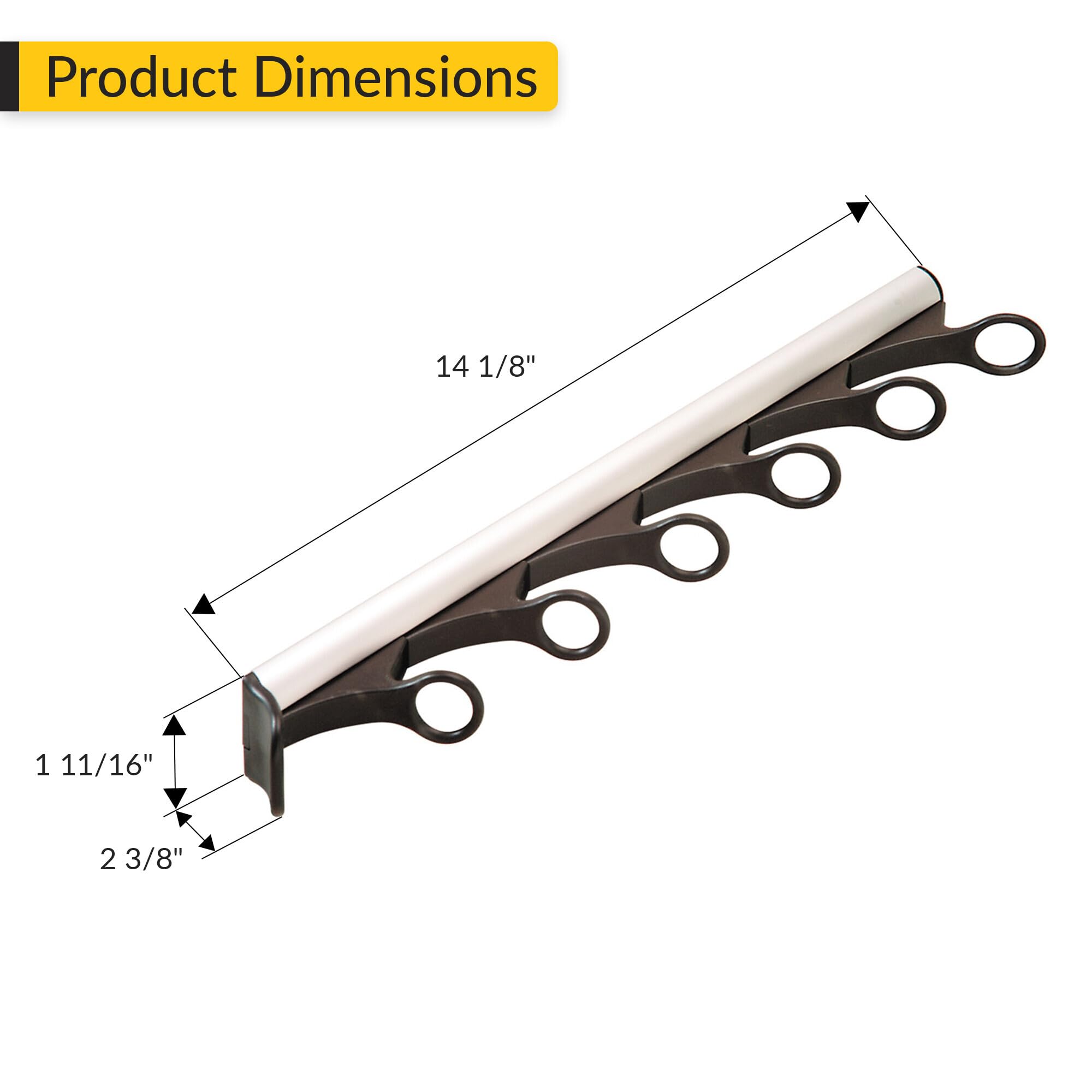 Brixwell QIL3-002 Scarf Rack, 6 Hook with 3/4