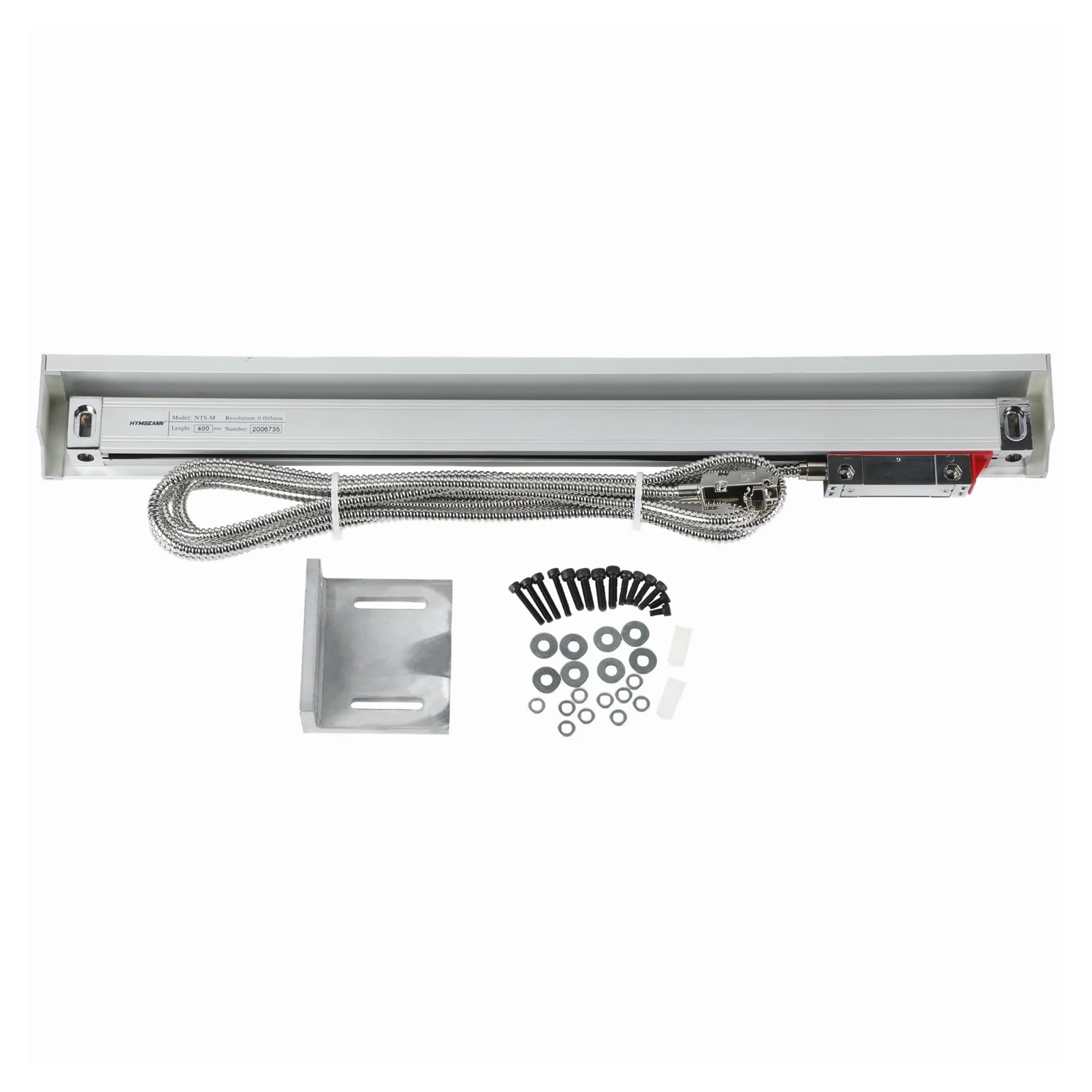 Codeur d'échelle linéaire, Échelle linéaire mince de haute précision 20mm x 28mm, encodeur linéaire 0.005mm 50 100 150 200 250 300 350 400mm, règle linéaire optique -M Pour tour fraiseuse(NTS-M-200mm)
