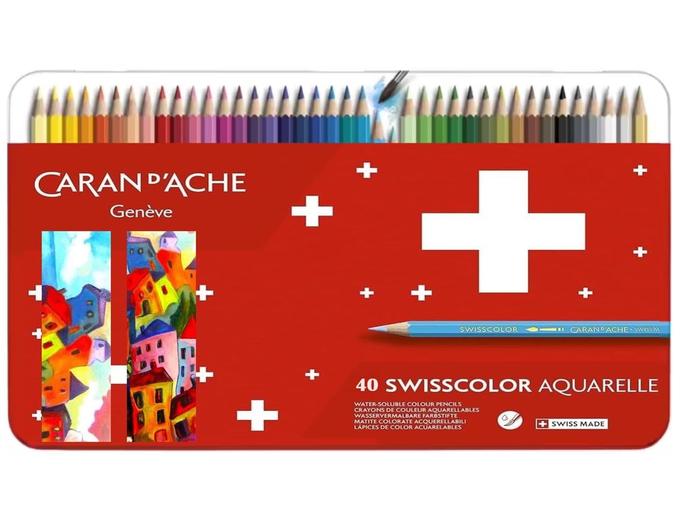 Crayon de couleur Swisscolor Boîte métal 18