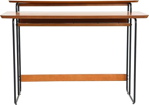 Miniatura 21 de Main + Mesa Pacifica - Escritorio moderno para computadora de mediados de siglo con chapa de madera auténtica y detalles de metal redondeados para