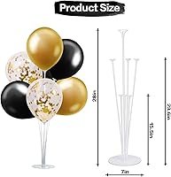 Vista 76 de Juego de decoraciones para fiesta de cumpleaños número 16, serpentinas moradas con soporte de globo de mesa morado, decoraciones de fiesta