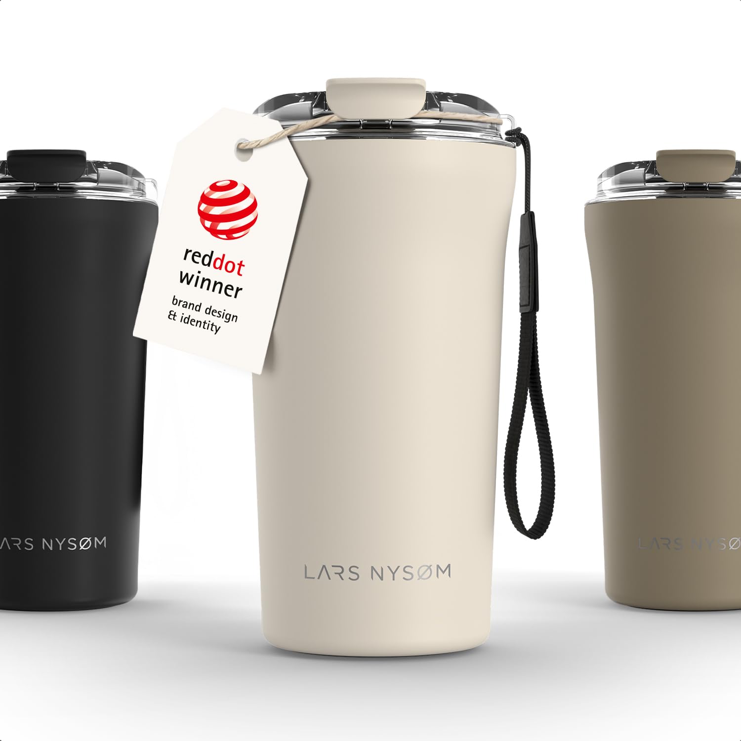 LARS NYSØM Thermo Coffee Mug to go with Strap 500ml - Coffee Travel Mug