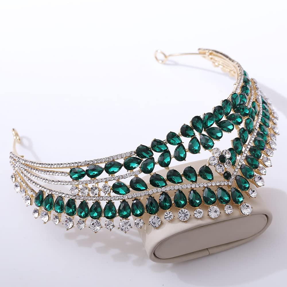 Ręcznie robione kryształowe tiary ślubne nakrycie głowy korony Rhinestone korowód Diadem Bride opaski ślubne akcesoria do włosów obręcz do włosów (kolor metalu: srebrno-biały)