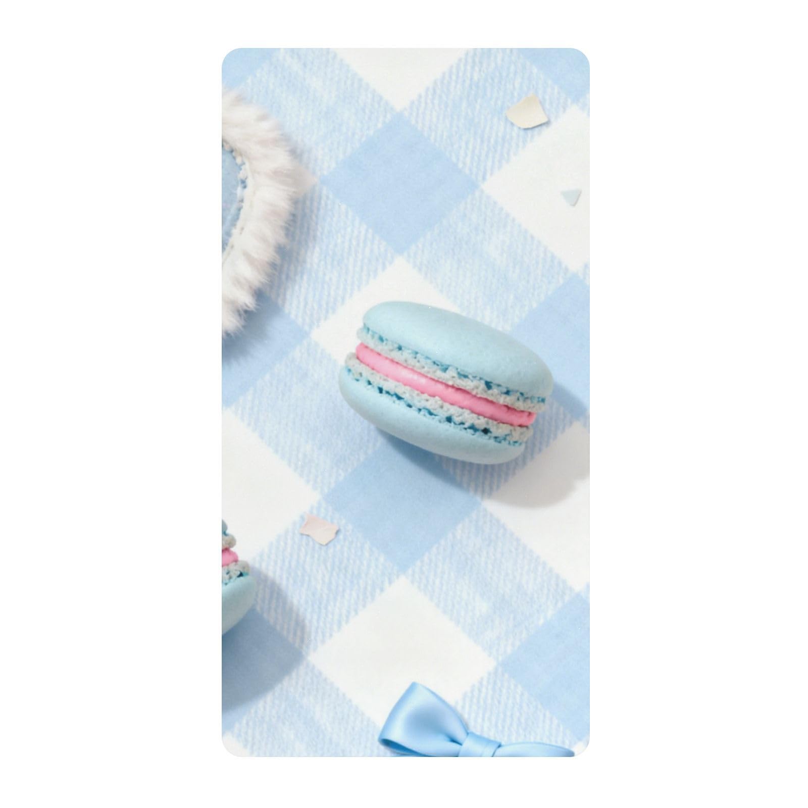 Lenzuola per culla blu con motivo macarons per neonati e ragazze, in cotone, morbido, per cameretta dei bambini, 1 confezione de cuna para ni?a