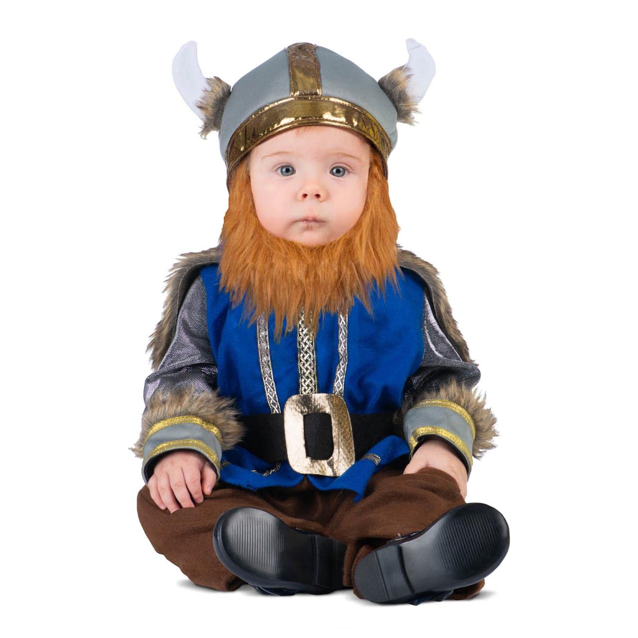 Adorabile costume vichingo 24-36 M (Mono con cintura integrata, cappello e barba)