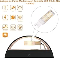 Vista 3 de Aipsun Aplique de pared LED moderno negro para interiores, 1 paquete de luces de montaje en pared con cable arriba y abajo para sala de estar