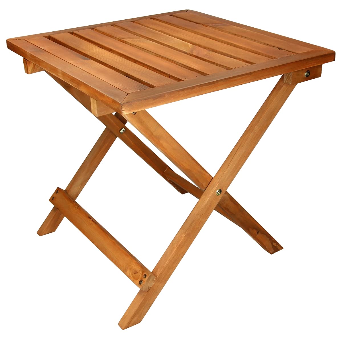 ECD Germany Tavolo da Giardino in Legno di Pino - 46 x 46 x 46 cm - Pieghevole - Quadrato - per Terrazza Balcone Patio Tavolino da caffè Richiudibile Tavola da Pranzo Arredo Mobili da Esterno