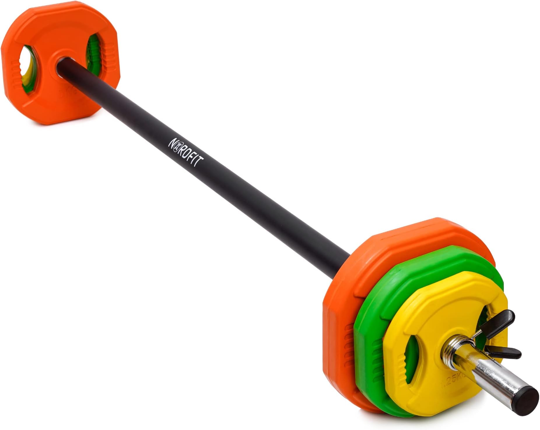 NORDFIT - 20kg & 40kg Barbell Weights Set - Ideal Studio Pump Weights - Barbell Set for Home Exercise - Professional Adjustable Barbell & Weights - Strength Training Equipment