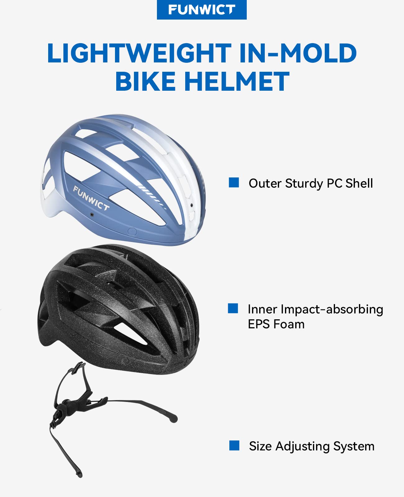 Casco Bicicleta para Ciclismo de Montaña Casco MTB Adulto con Visera y Gafas Desmontables Casco Ciclismo para Hombre Mujer de Tamaño 57-62cm (M: 54-58 cm, Azul)