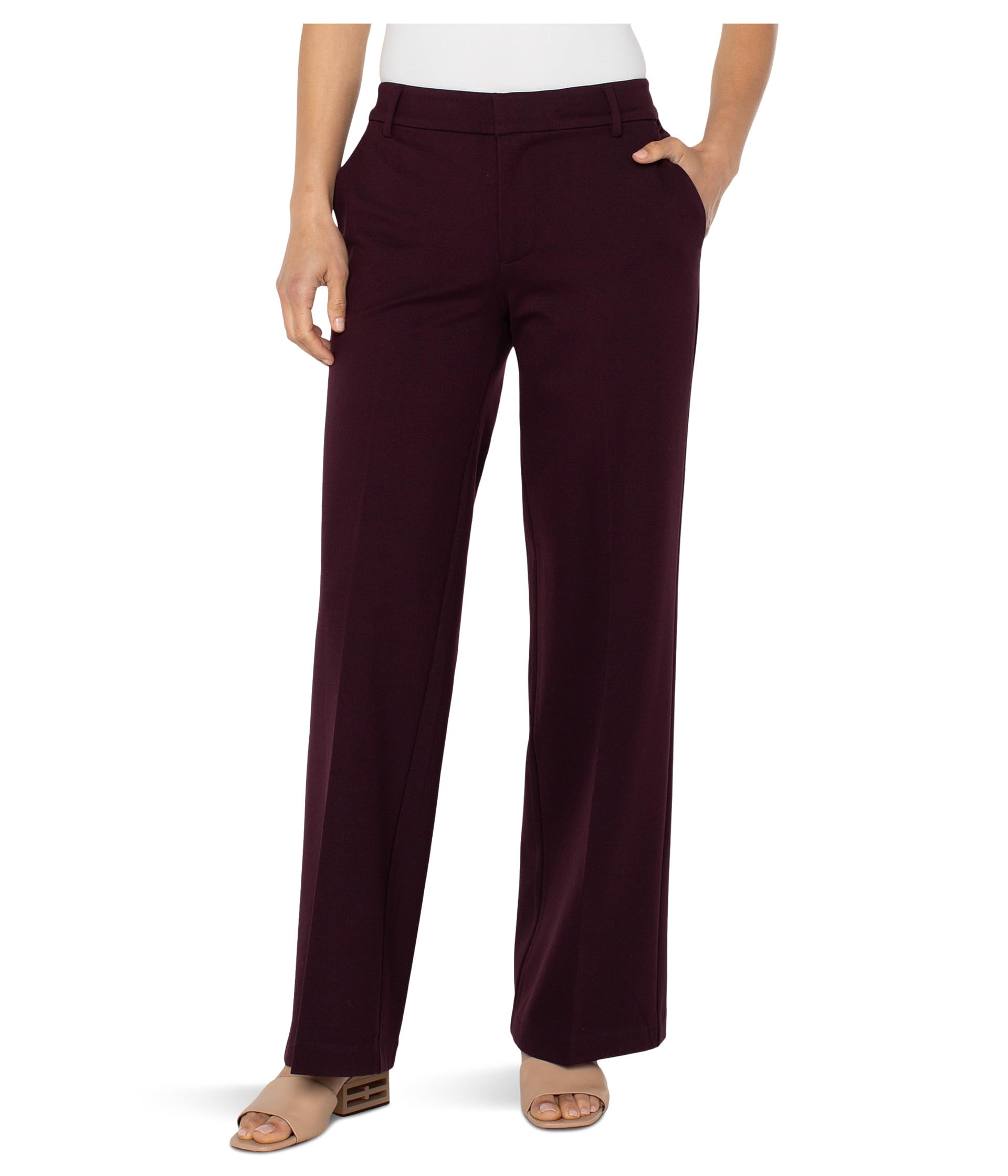 Liverpool Womens Kelsey Mid-Rise Super Stretch Ponte Wide Leg Trousers