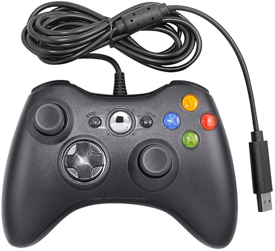 Xbox 360 Wired Controller, BicycleStore 7.2 ft Cable USB Gaming Controller Gamepad with Dual Vibration Gamepad Turbo Design Buttons Asymmetrical Joysticks Video Game Controller for PC, Xbox 360