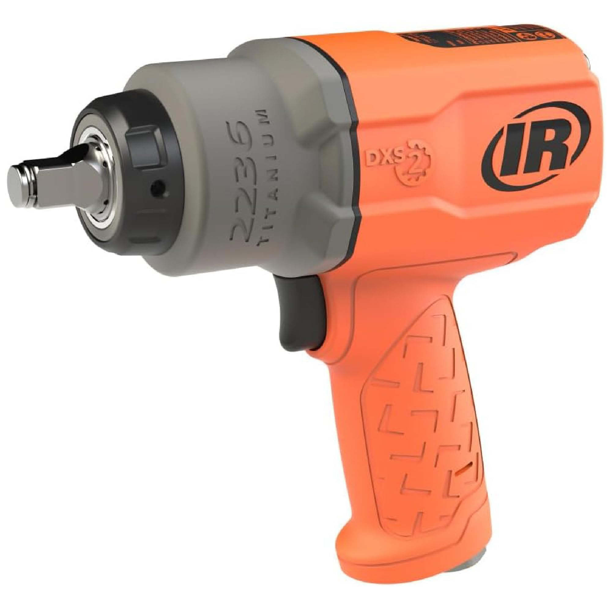 Ingersoll-Rand 2236QTIMAX-O DXS2 1/2" Air Impact Wrench, Quiet, 1500 ft-lb Torque, Titanium Hammercase, Friction Ring, Orange