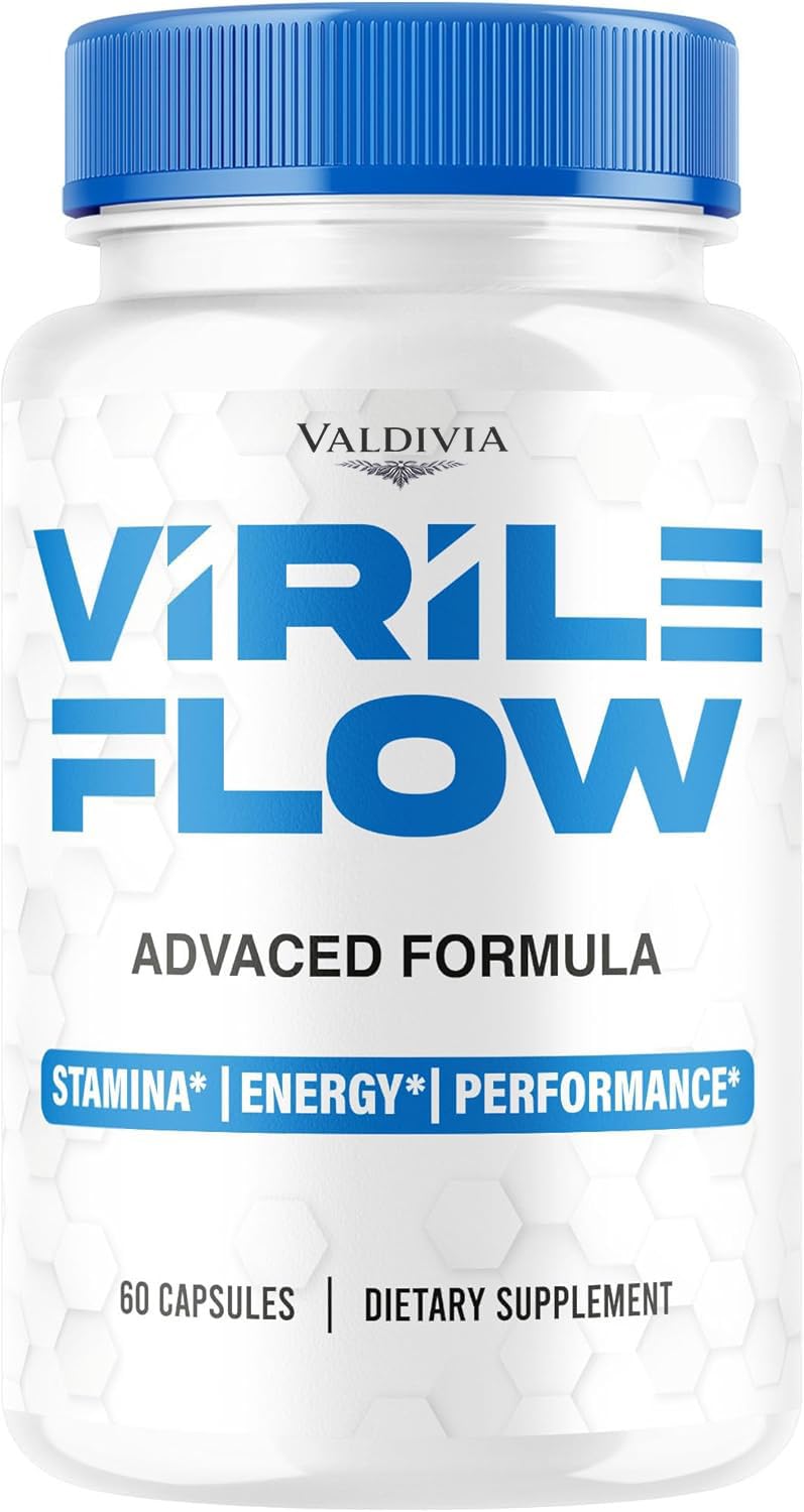Virile Flow Capsules, Maximum Strength All-Natural Supplement for Men, Official VirileFlow Advanced Premium Formula Vitamin Pills, 60 Capsules for 1 Month