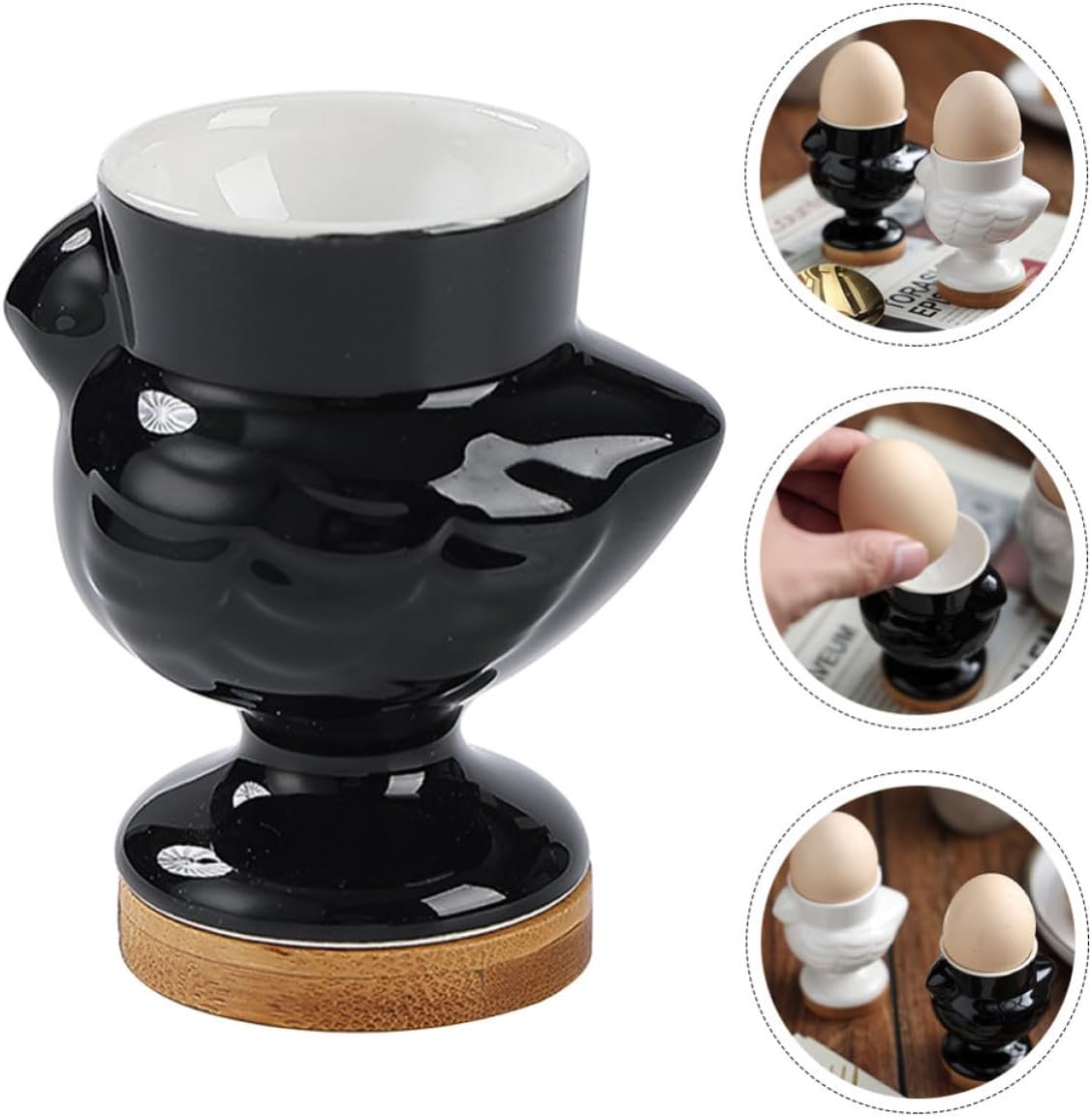 Ceramic Chick Egg Cup Stand for Dining, Polished Scratch Resistant