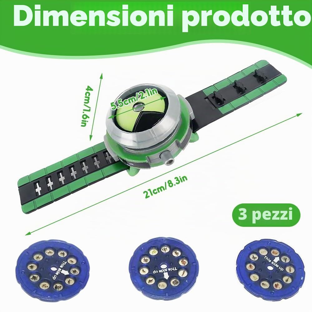 Orologio con proiettore per Bambini, Orologio da Polso con Proiezione e 10 Diapositive Integrate, Fan Degli Anime, per Regali di Compleanno, Giochi di Ruolo per Bambini