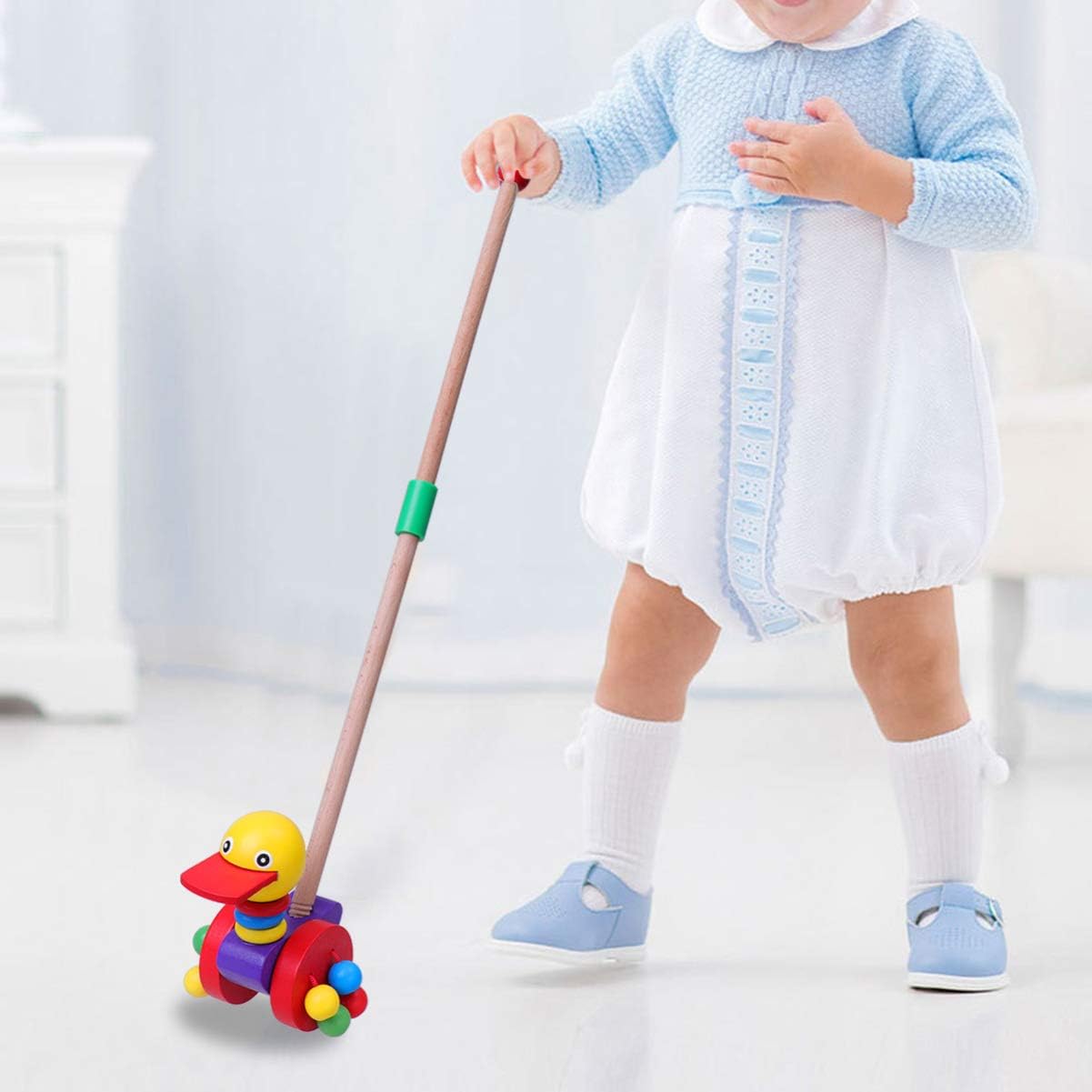 NUOBESTY Toddler Toys Wooden Trolley Push and Pull Toy with Cartoon Animals for Early Childhood Development - Image 5