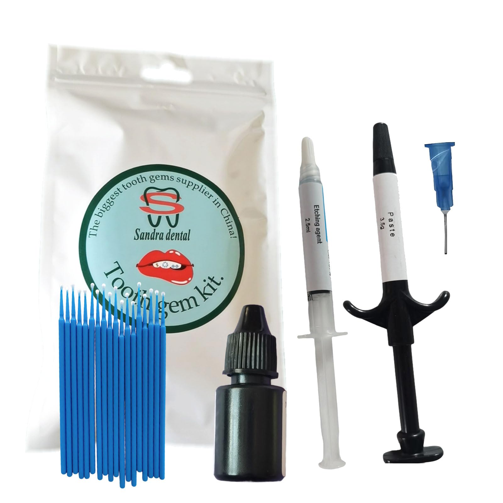 Kit de pierres dentaires professionnelles utilisées pour les bijoux dentaires, les supports orthodontiques