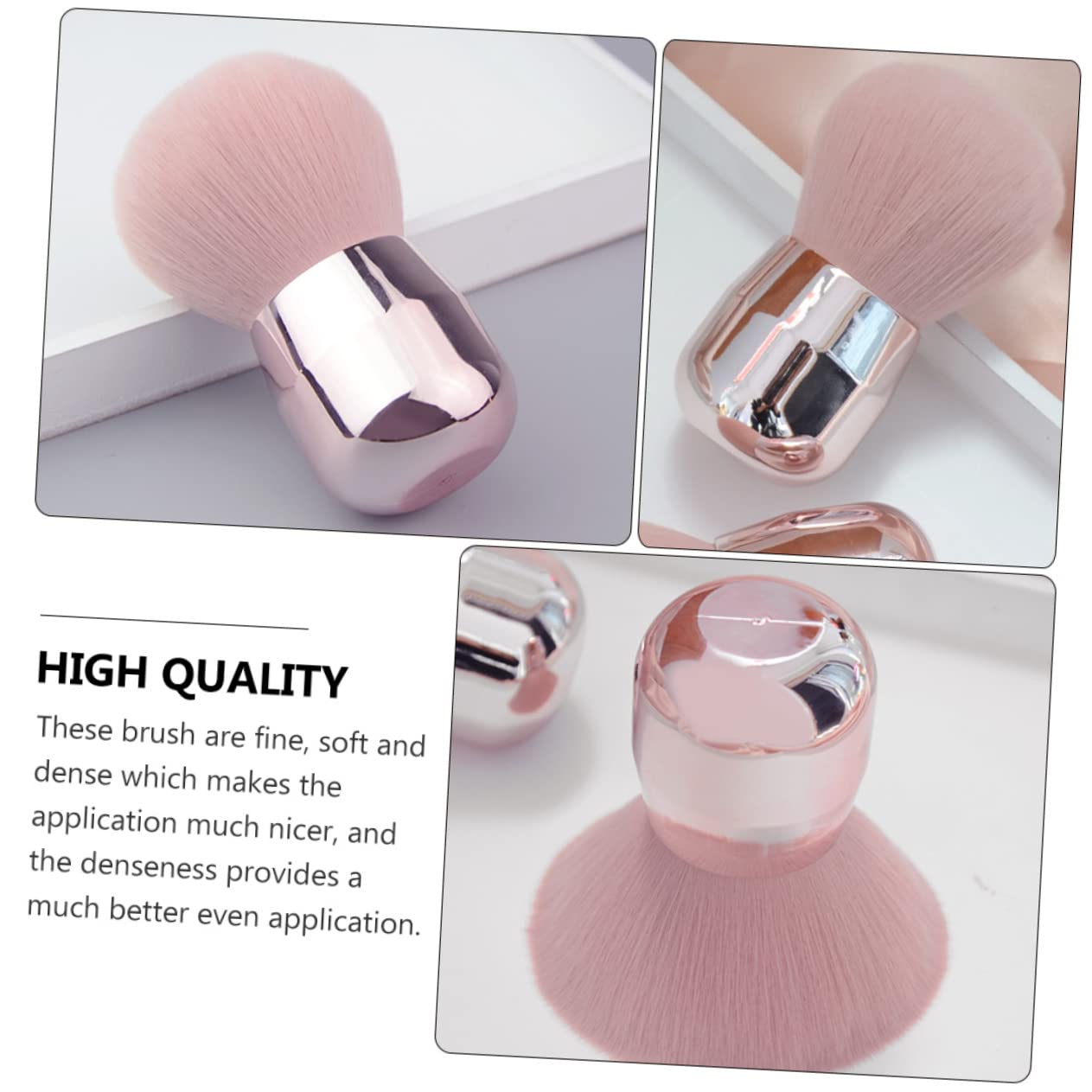 Ipetboom 1Pc Mushroom Shape Loose Powder Makeup Brush Blusher Foundation Tool Dense Bristles for Even Application Easy to Clean Durable Material for Daily Makeup