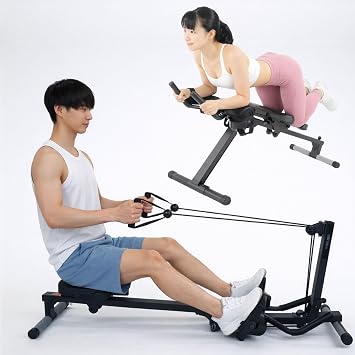 4 functions in 1 unit. TOP FILM Rowing Machine, Multifunctional, Abs Machine, Compact Storage, Training, Rowing Machine, Cardio Exercise Japan Brand