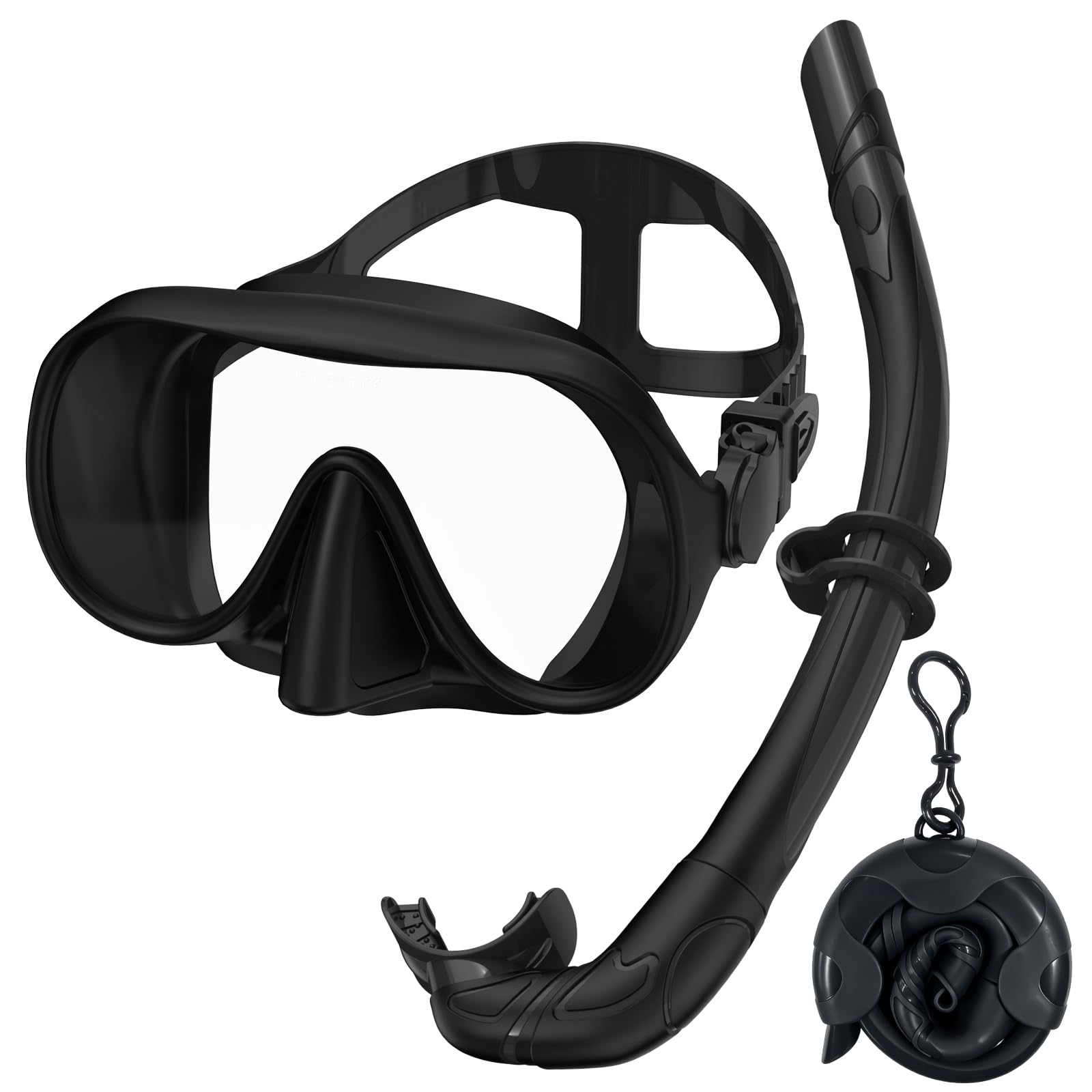 Equipo de esnórquel para adultos, juego de máscara de buceo con parte superior seca, gafas de natación para adultos con cubierta para la nariz