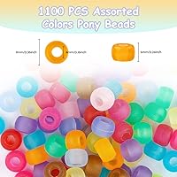 Vista 90 de Pony Bulk Beads - 1100 Pcs for Jewelry & Bracelets Making, Hair & Bracelet Beads (Dark Grey)