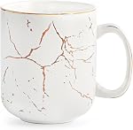 Harebe 22 OZ Grande tasse de café en céramique en marbre noir doré avec poignée, Tasses chaudes oevrisées, Lave-vaisselle Tasse grande capacité pour hommes femmes