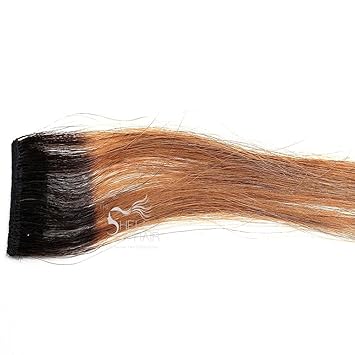 THE SHELL HAIR Clip-In Streaks In Highlight Streaks Extension For Women And Girls (Caramel Brown Streak, 12 Inch)