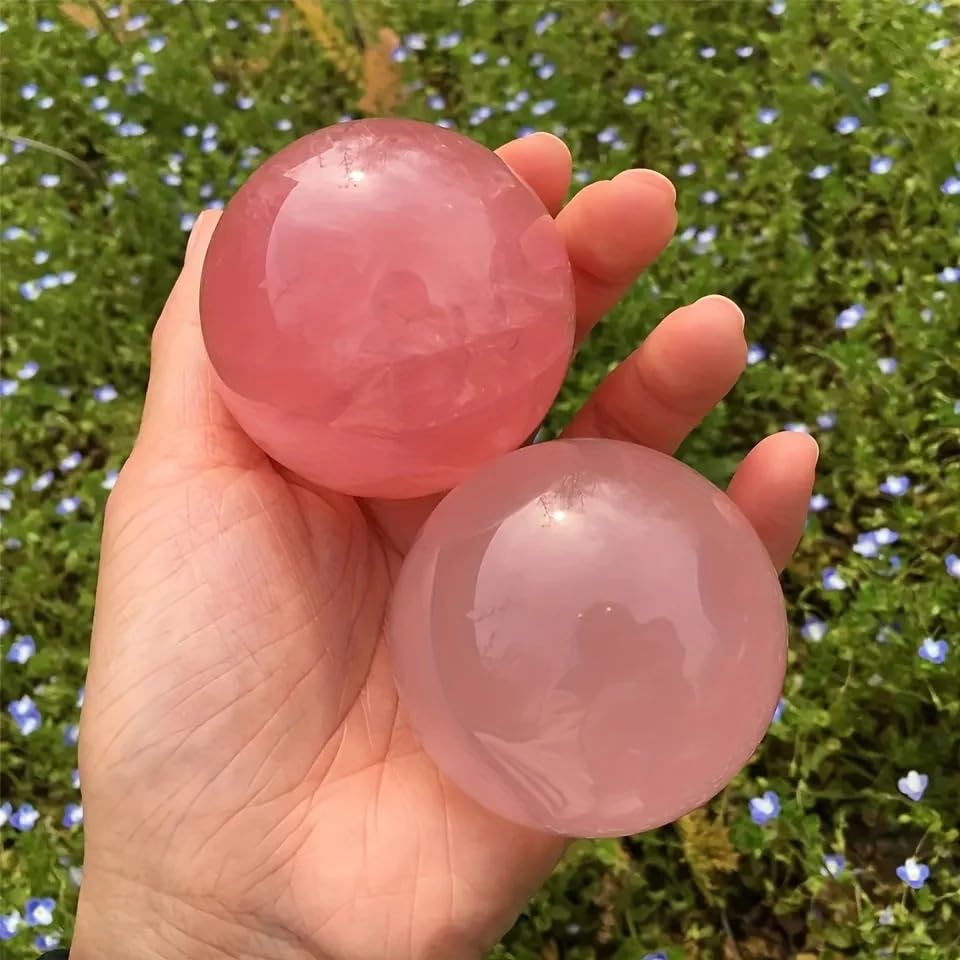 Esfera de cuarzo rosa para aliviar el estrés visual en escritorios 2