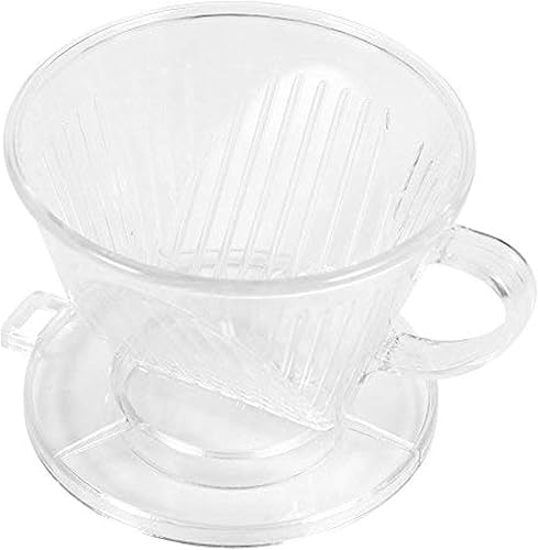 Fdit Filtro de café reutilizable transparente en forma de cono para cafetera de café listo para set Joe taza individual cafetera portátil gotero