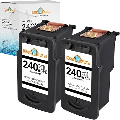 Houseoftoners Paquete de 2 cartuchos de tinta remanufacturados para Canon PG-240XL, repuesto de alto rendimiento para Canon PG240XL PIXMA MG2120
