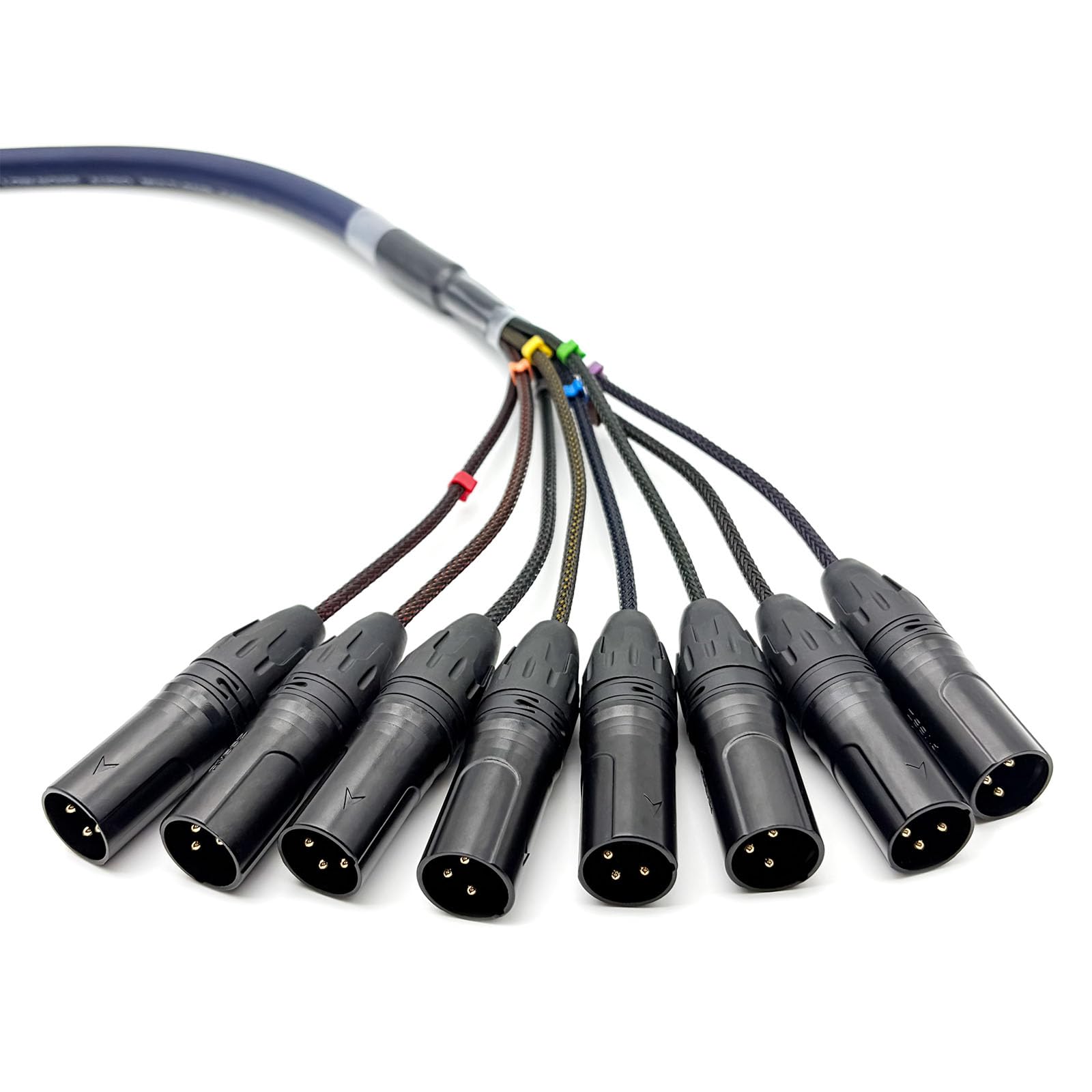 Cable de serpiente DB25 macho a 8 canales XLR macho de 3 pines, cable de serpiente D-Sub, cable modular de interfaz de bahía para grabación de estudio, consola de mezcla, micrófonos (6.5 pies/2