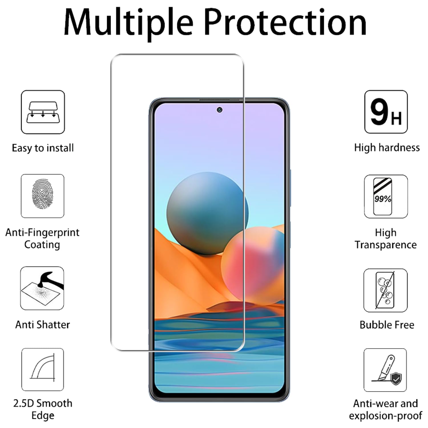 Samsung Note 10 Pro Protector De Pantalla Pantalla LCD Completa Para Xiaomi Redmi Note 10 Pro - Incluye Herramientas Protector Pantalla Xiaomi Redmi Note 10 Pro