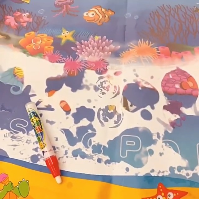 Alfombra Mágica De Dibujo Con Agua 80x100 Cm – Reutilizable, Sin Tinta, Segura Para Niños