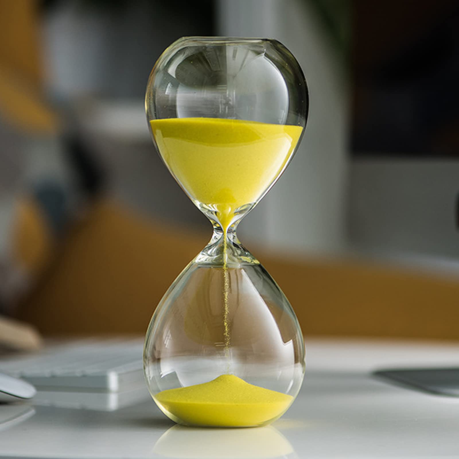 WEYIMVTO Hourglass Timer, 30 Minutes Timer Portable Sand Large,Colorful Glass Sandglass Hourglass Clear Smooth Measures Home Desk Decor Xmas Birt(Unique Colour)