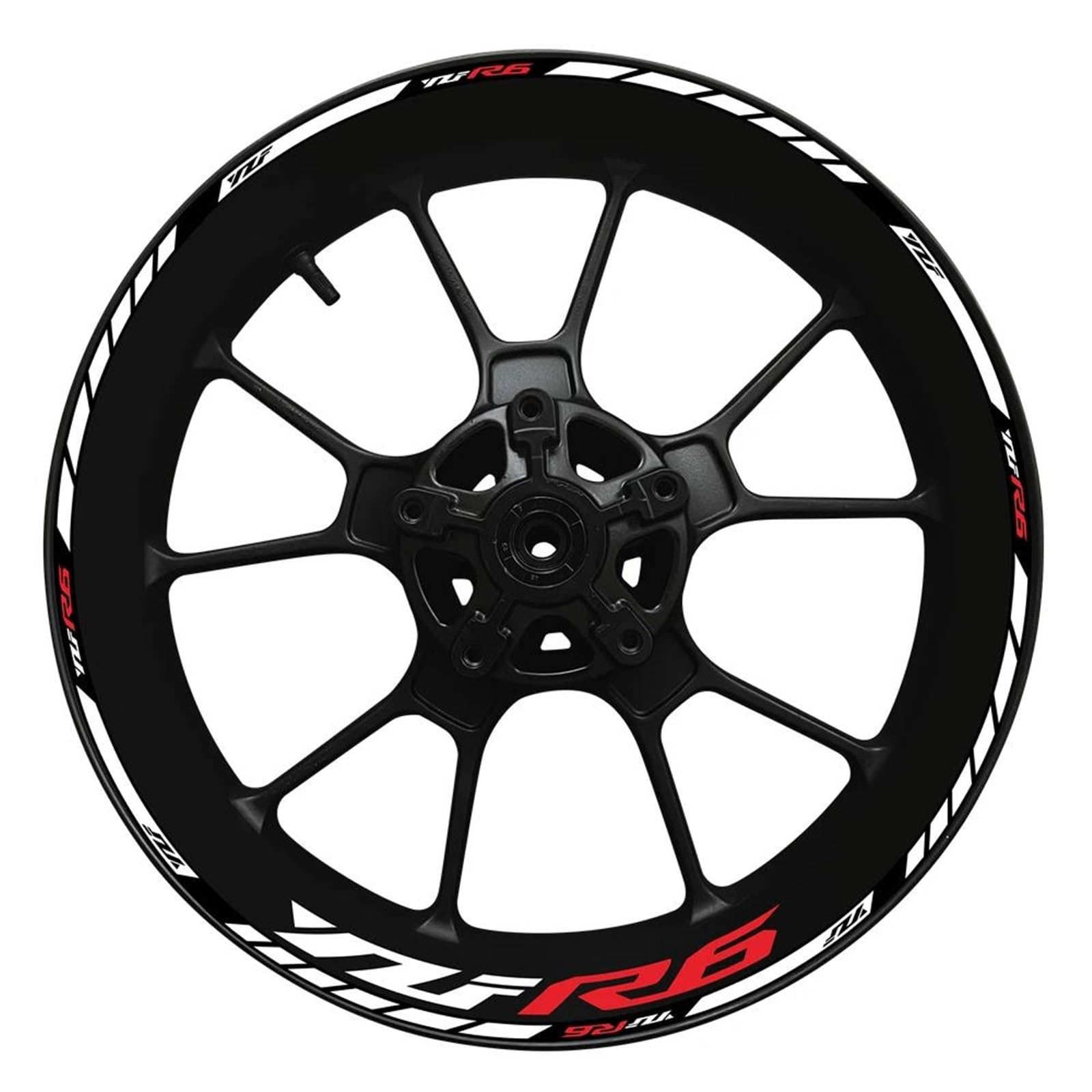 GRFIT Motorrad-Radnaben-Aufkleber, Dekoration, Wasserdicht, Hochreflektierender Aufkleber, Felgen-Stahlring-Aufkleber Für FZF R1(Style 30)