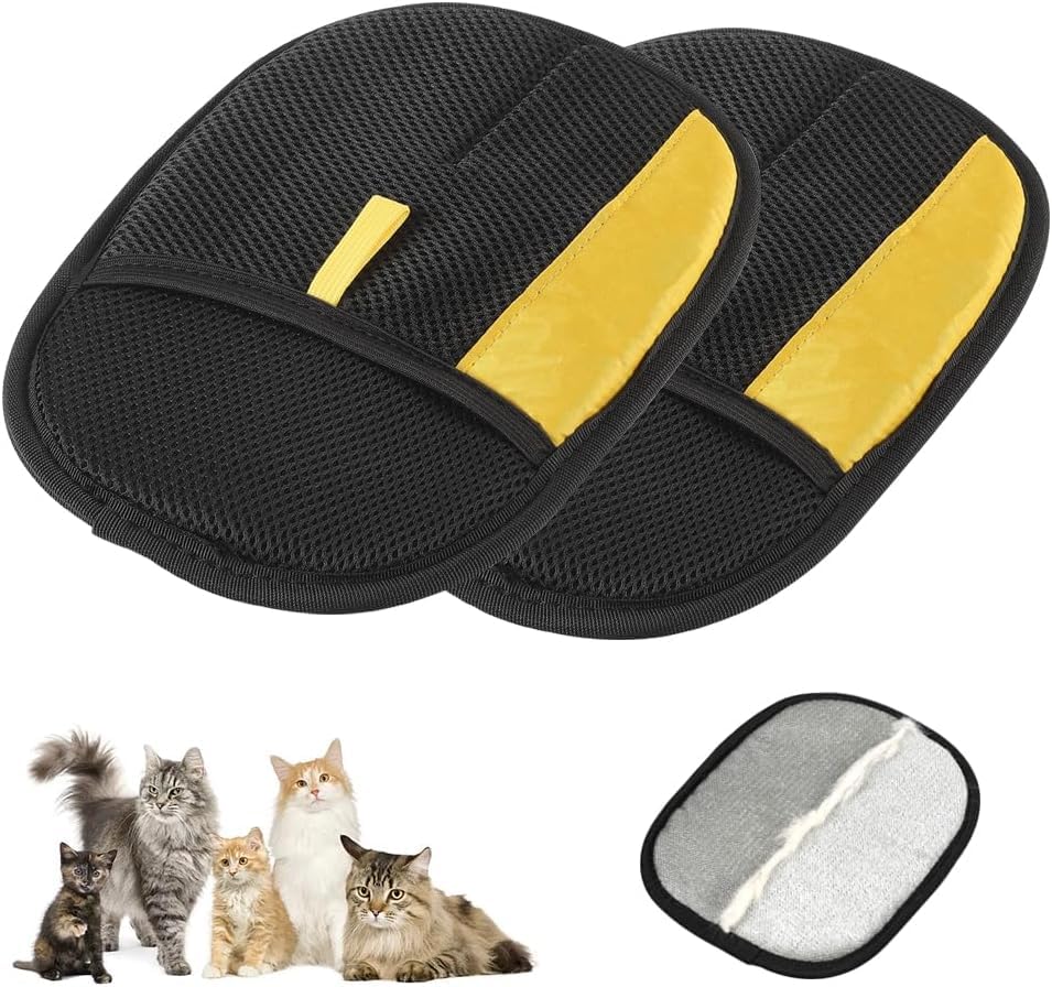 Pet Hair Remover Gloves, 2025 Electrostatic Hair Removal Gloves, Reusable Grooming Glove for Cats and Dogs (2 Pieces)