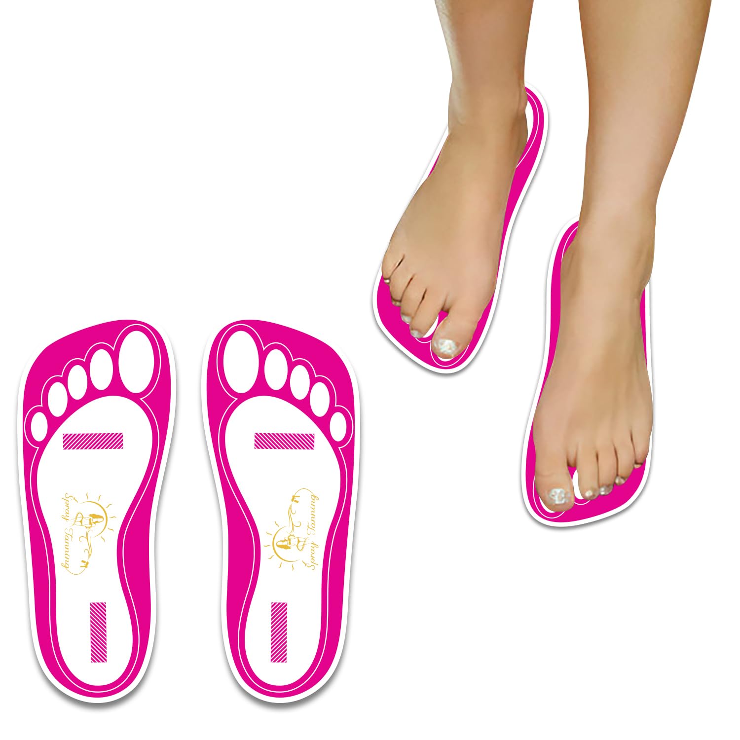 25Pairs(50Feets) Disposable Stick Spray Tanning Feet Pads Perfect for preventing spray tan solution,Deluxe & Hygienic Spray Tan Feet Pads-Ideal for