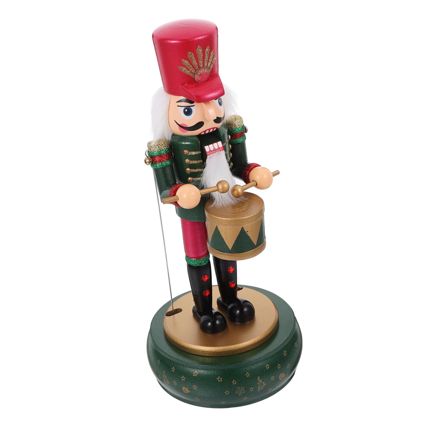 Schiaccianoci di Legno Natalizio con Carillon Musicale Ornamento da Tavolo per Festa di Natale Decorazione di Legno con Movimento delle Mani e Bocca Regalo per Vacanze