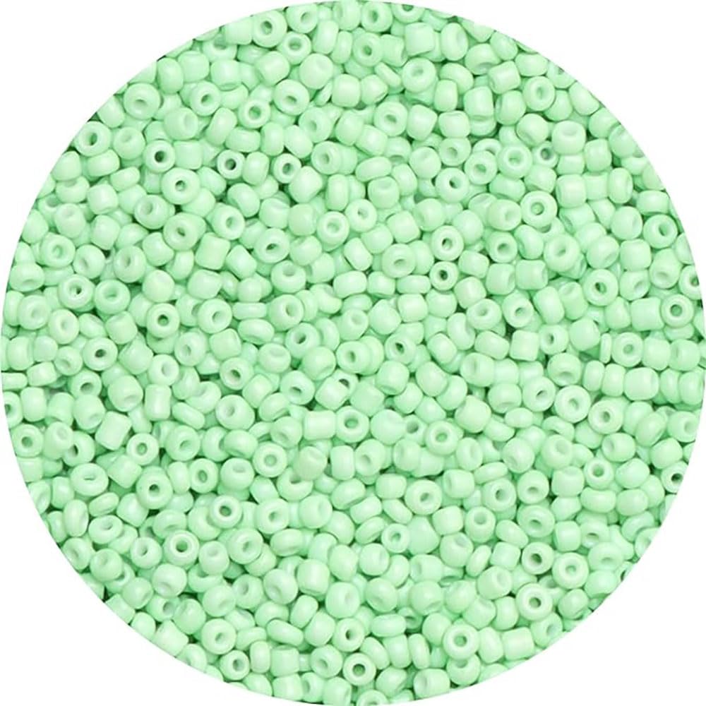 12500 Stück 2mm Grüne Rocailles Perlen zum Auffädeln, Kleine Glasperlen für Armbänder Halsketten Ohrringe Schmuckherstellung