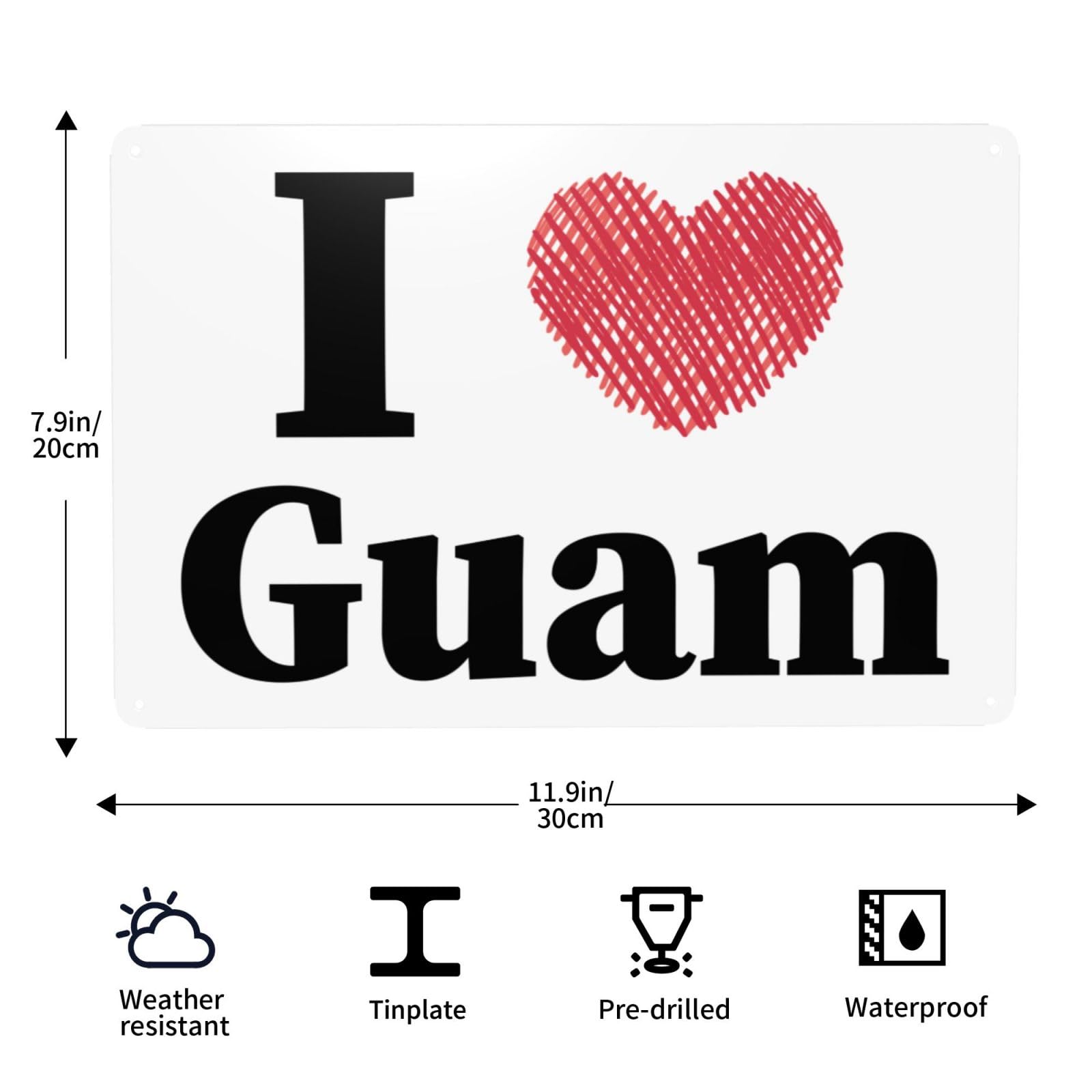 Amazon.com: MULIHU I Love Guam Tin Signs Vintage Metal Sign Iron