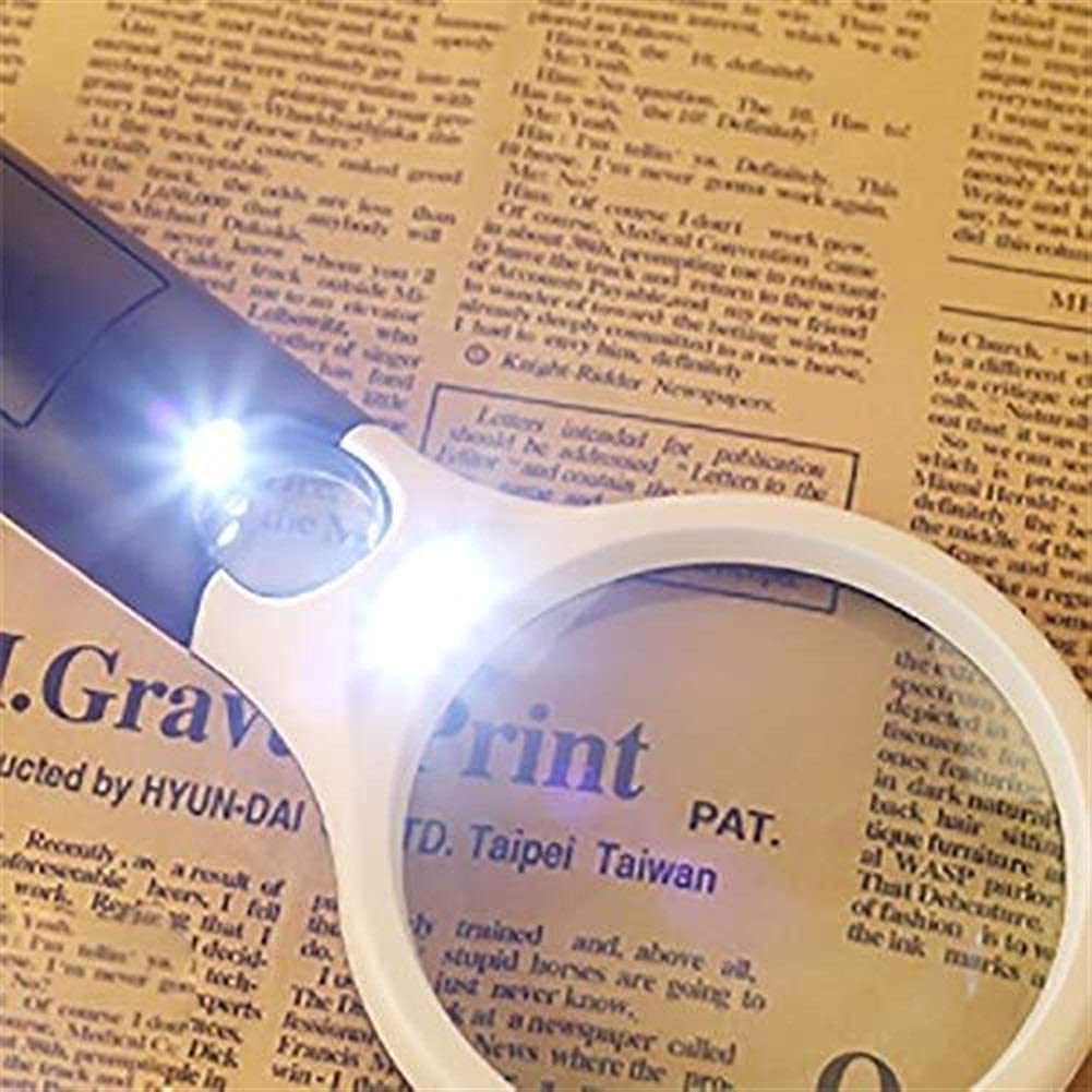 JOZZY Lente d'Ingrandimento,Lenti d'Ingrandimento per Hobby, ingrandimento della Lettura - Palmare HD per la Lettura degli Anziani con luci a LED Studenti per Bambini ad Alta Potenza con O