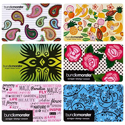 Maniology (formerly bmc) Cute Colorful Mixed Pattern 6pc 1mm Thin Nail Stamping Scraper Card Set - Tropicana Charms
