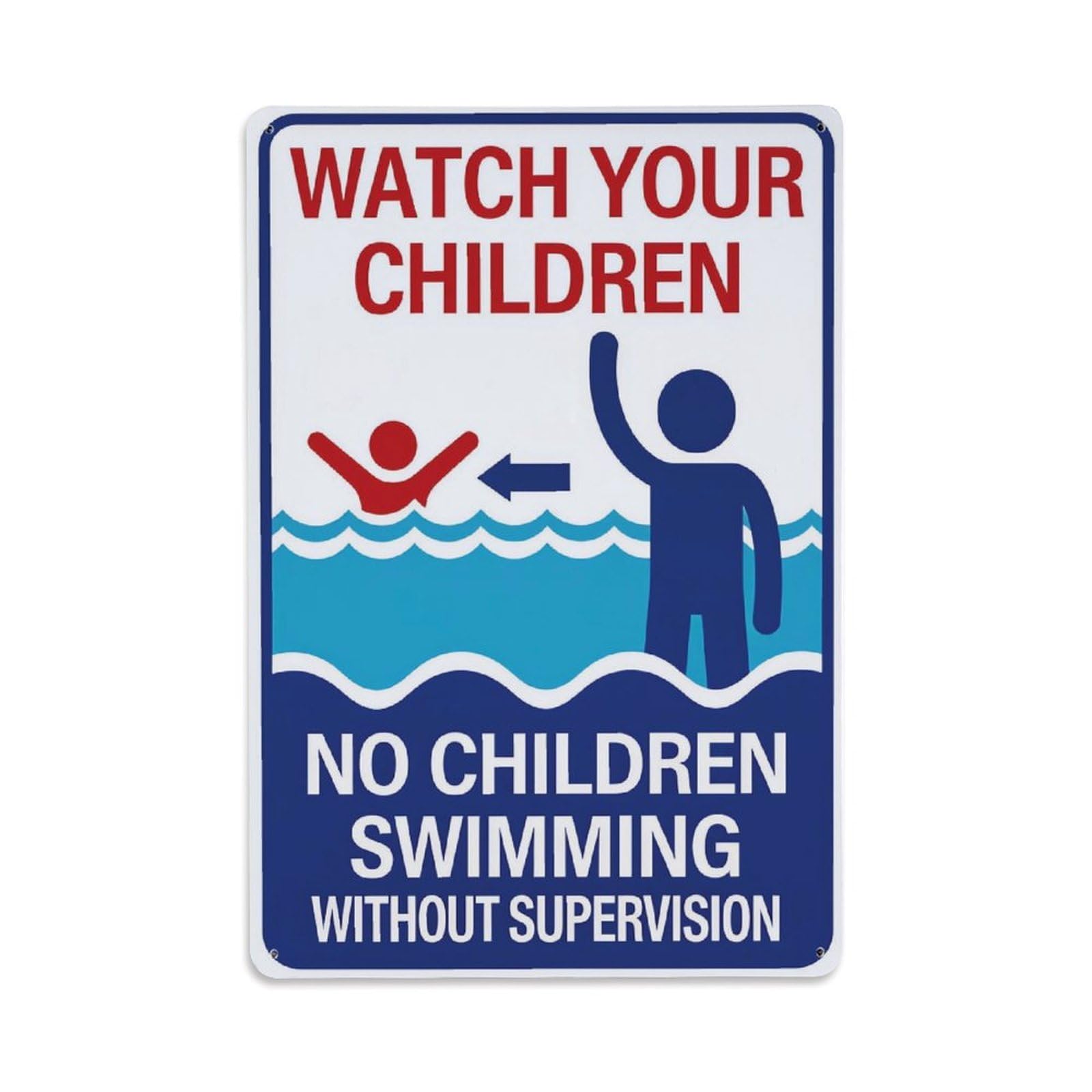 Ldfuieksufg Style Swimming Pool Safety Warning Poster Vintage Aluminium Metal Sign, Retro Wall Decor For Home, Bar, Garage & Farmhouse 30X20cm