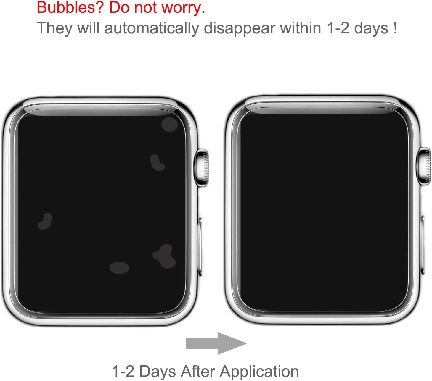 JETech 3-Pack Screen Protector for Apple Watch 42mm Series 1 2 3 Full Coverage TPE HD Film
