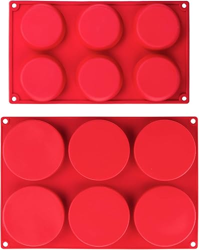 Webake Moldes de silicona para bandeja redonda de disco de 3 y 4 pulgadas para pasteles, parte superior de muffins, bollo, natillas, tarta,