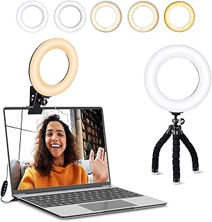 Ring Light, ACMEZING Video Conference Lighting Kit 3200k-6500K Dimmable LED Ring Light Clip on Laptop Computer Monitor for Zoom Meeting/Remote Working/Video Calls/Streaming/YouTube Video/Makeup/TikTok