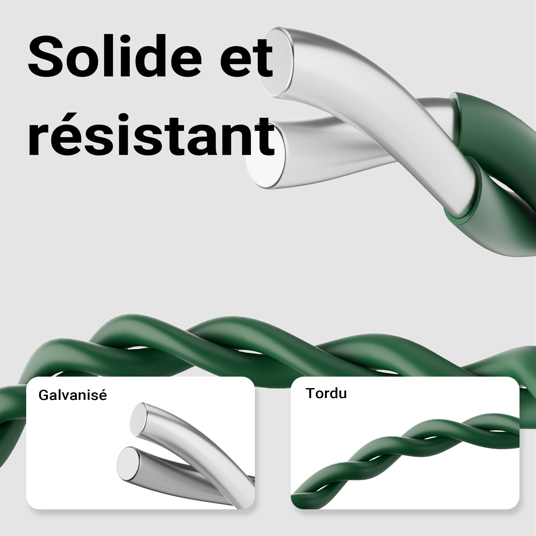 Wiltec Grillage souple Mailles 9x15 cm Hauteur 0,4 m Longueur 25m Acier revêtu de PVC Fil Ø 2mm Clôture Jardin Bordure décorative Délimitation Espace Protection plantes Jardinage Grillage Deco