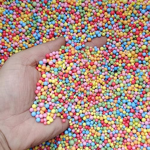 MINGZE 2 peças bolas de plástico multicolor, usadas para produtos DIY e Slima, bola de espuma artesanal, usada para crianças DIY artes e artesanato decoração, decoração em casa, casamento e decoração