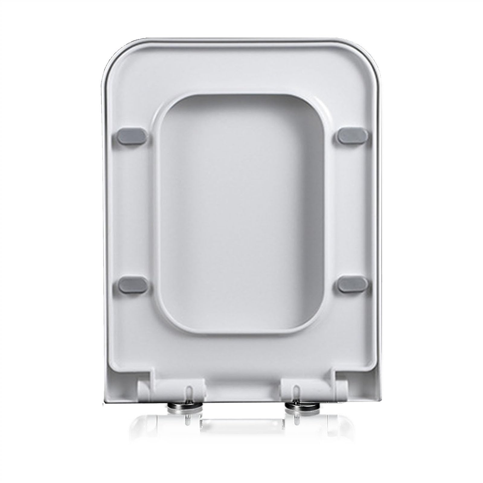 Copriwater Universali, 47x36cm Tavoletta WC Quadrato Bianco in PP, Sedile WC Chiusura Ammortizzata con Sgancio Rapido a un Pulsante per Facile da Montare e Pulire
