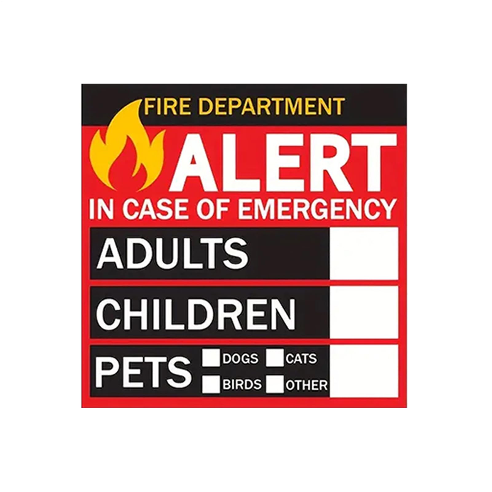 Pegatina de alarma, lƔmina adhesiva de alta visibilidad | Adhesivo impermeable para bomberos | Para bomberos, puertas, coches, caravanas, cajas de transporte en interiores